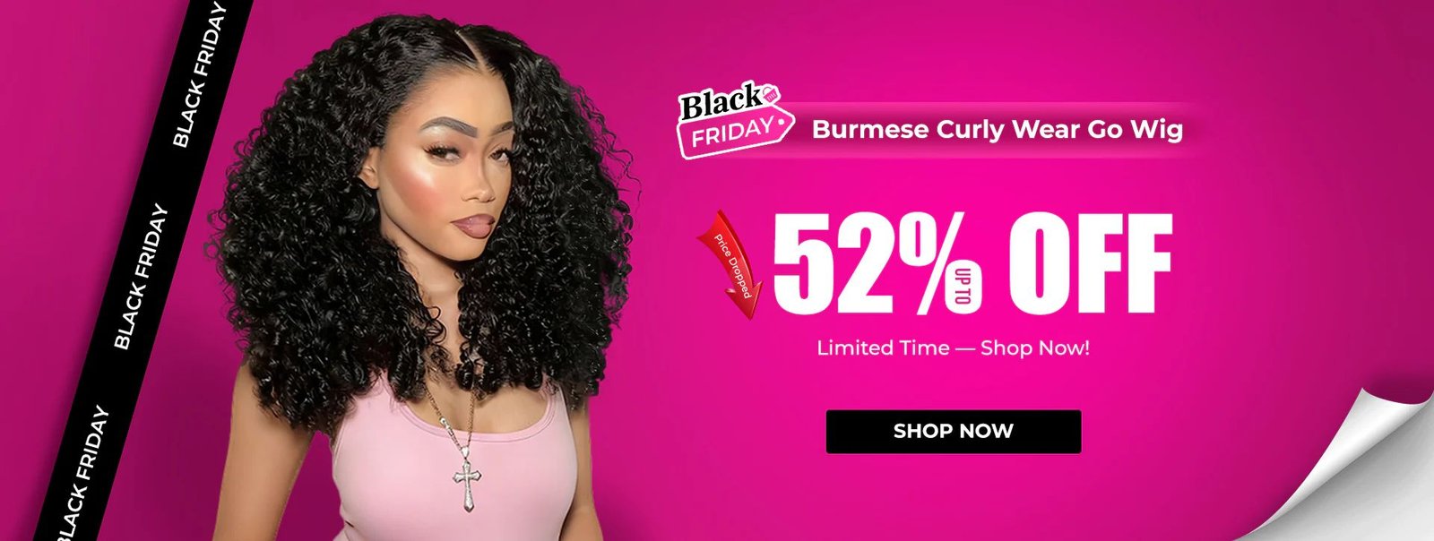 Isee Hair skunk stripe colored wig on model